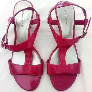 COPY - Womens Predictions Hot Pink Faux Patnent Leather Wedge Size 8 1/2